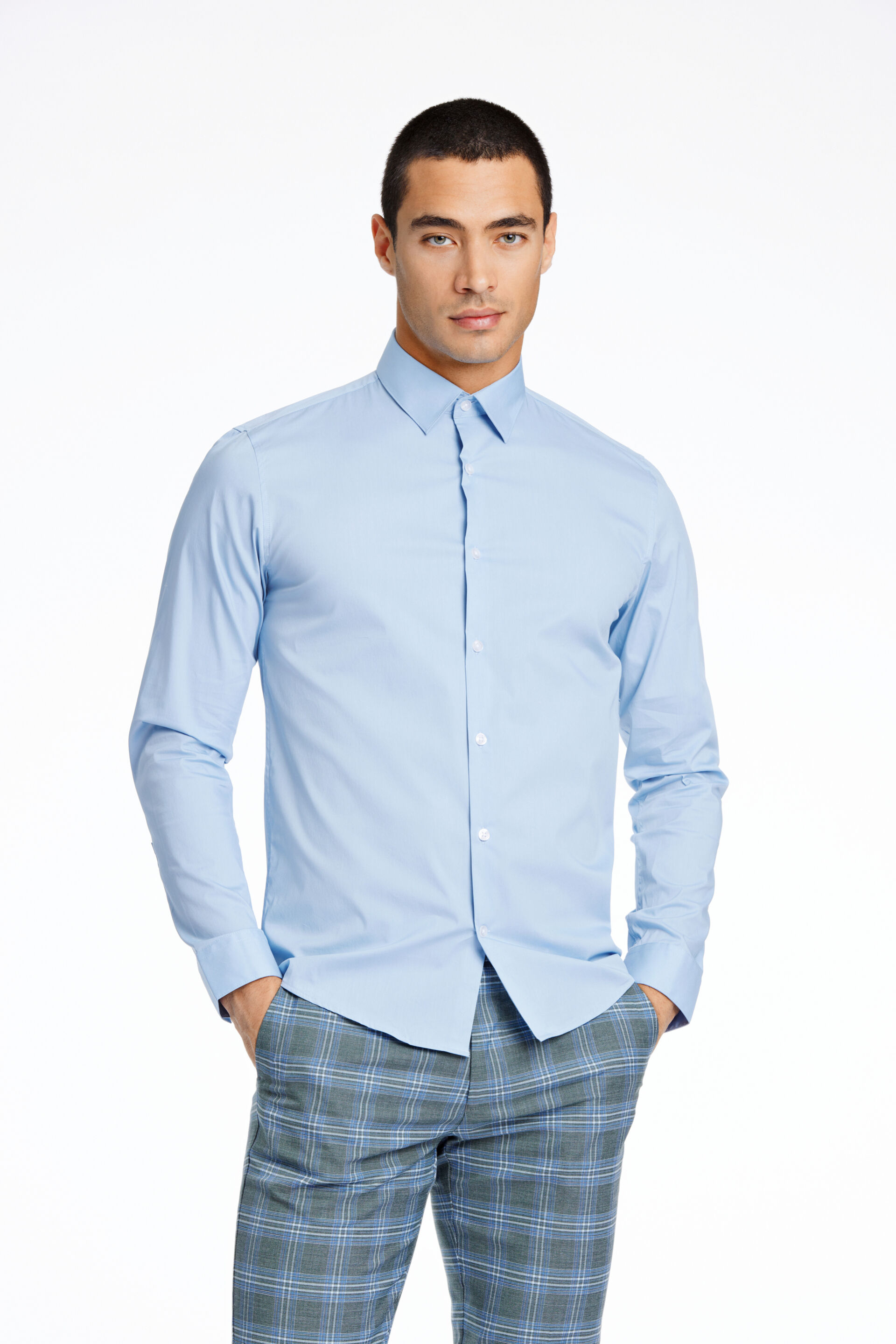 Business casual overhemd Business casual overhemd Blauw 30-203172K