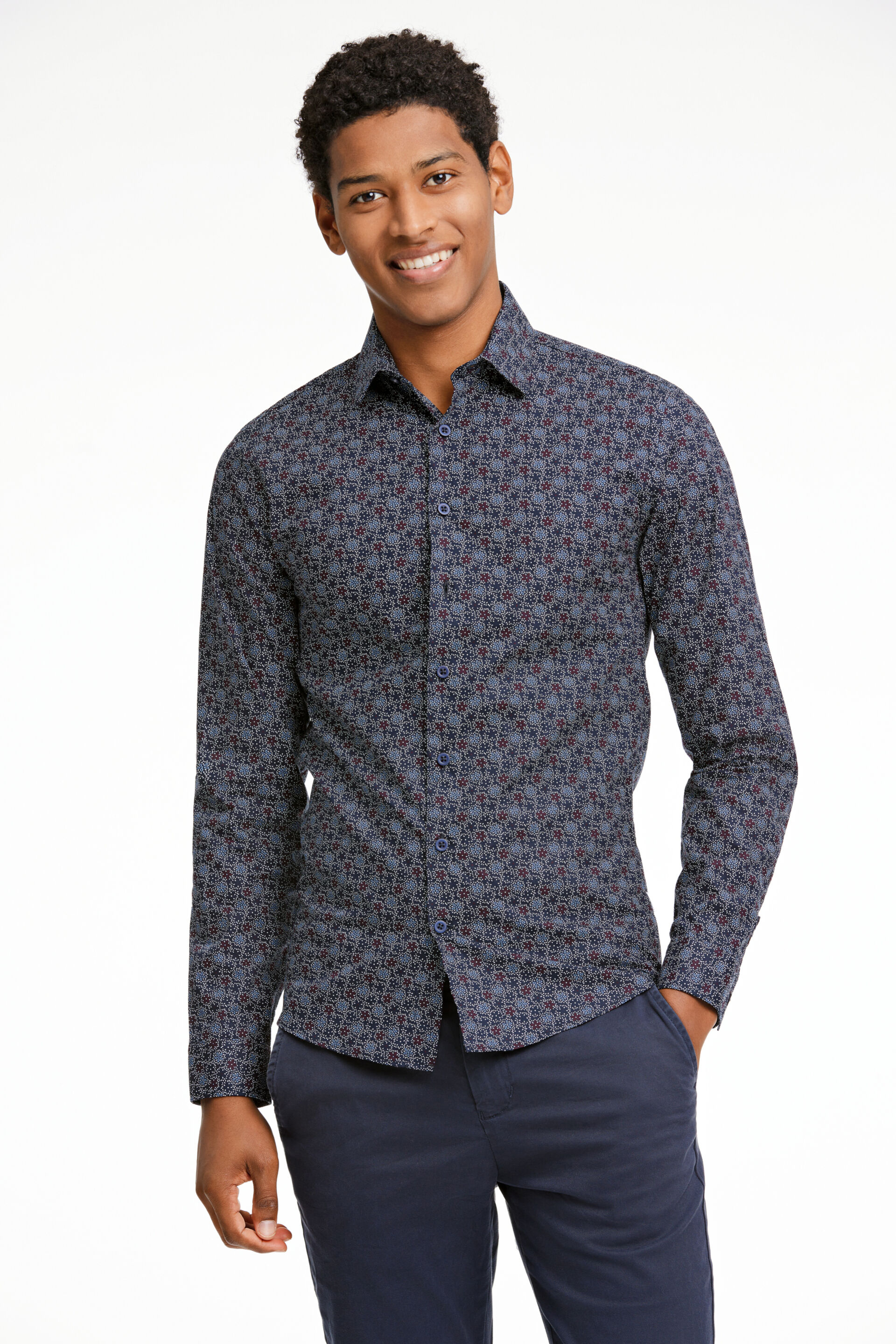 Business casual overhemd Business casual overhemd Blauw 30-203518